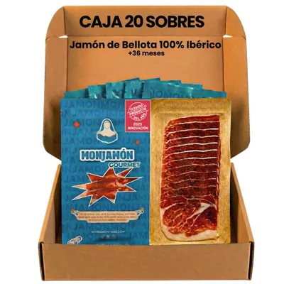 Lote 20 Sobres Jamón de Bellota 100% Ibérico Premium Loncheado Pata Negra 80gr
