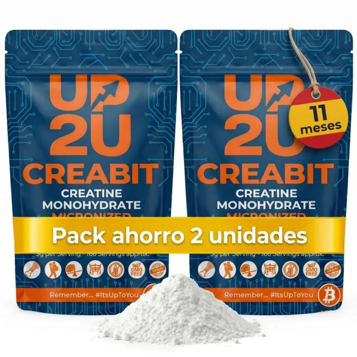 Pack 2x Creatina Monohidrato Micronizada 1kg - Alta Solubilidad
