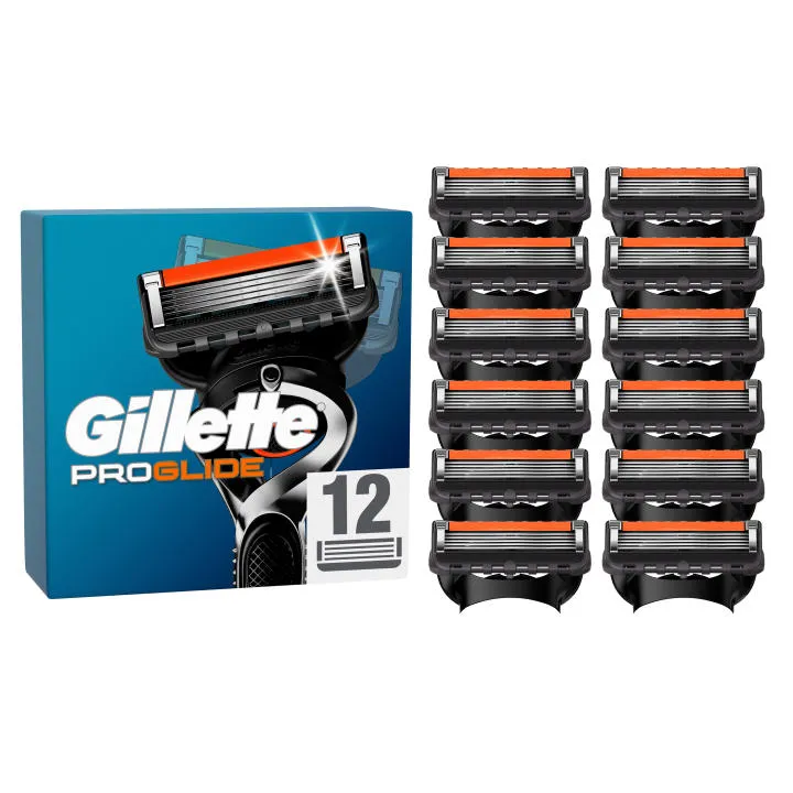 Gillette Proglide Pack 12 Recambios Cuchillas Afeitar para Hombre