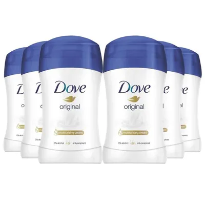 Desodorante Antitranspirante Dove Stick Original en Barra 40 Ml - Paquete de 6