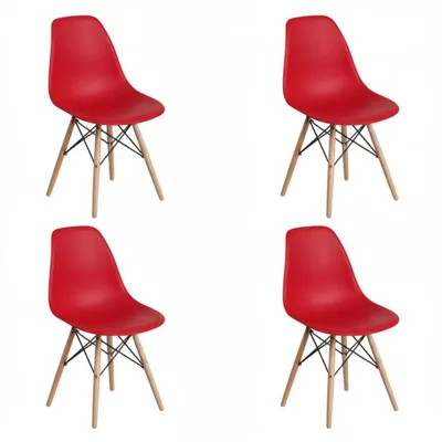 Pack 4 Sillas Nórdicas DASCK con Patas de Madera de Haya y Asiento Ergonómico