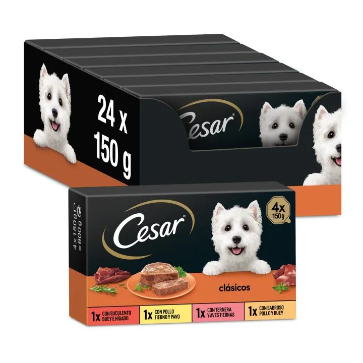 Cesar Comida Húmeda para Perros, Selección de Clásicos en Paté, Multipack