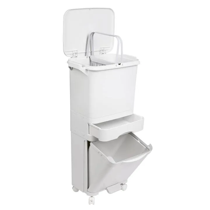 Papelera de Reciclaje con Pedal y Ruedas 38L/42L