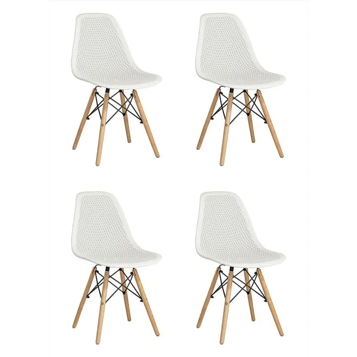 Pack 4 Sillas Minimal DECO Patas Haya Maciza Diseño Escandinavo