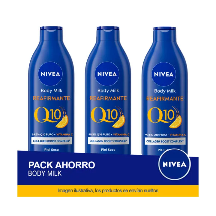 NIVEA Q10 Pack 3 Leche Corporal Reafirmante Piel Seca