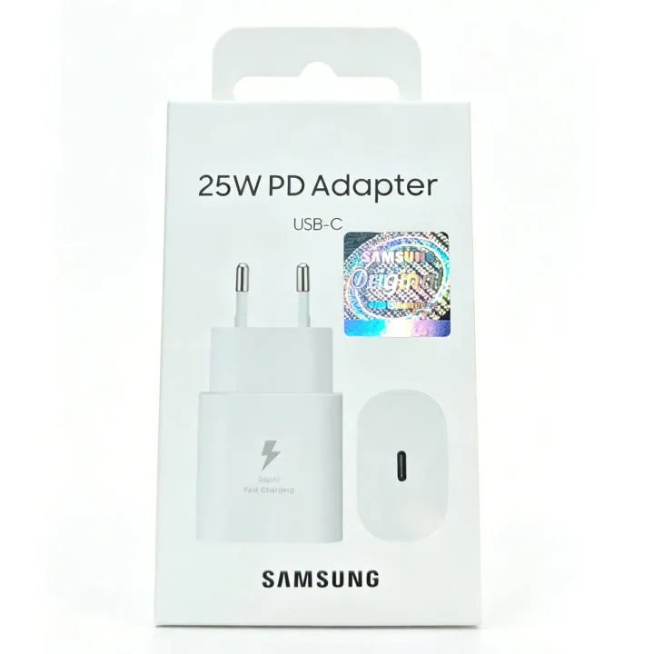 Kit Carga Rápida Samsung 25W USB-C con Cable 1m Blanco Enchufe UE