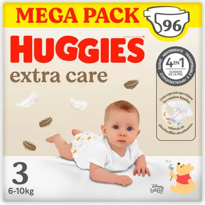 Huggies Extra Care Pañales Bebé MEGA Pack