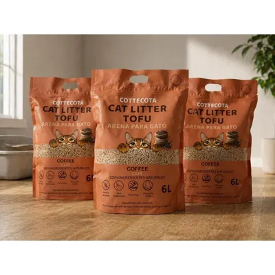 Pack 3 Cat Litter Tofu – Arena para Gato Marca Cottecota