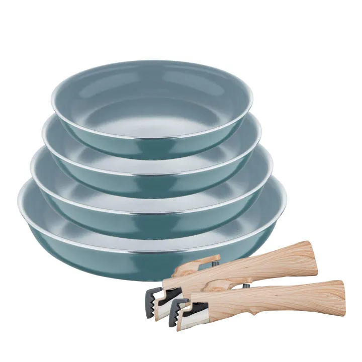 Set de Cocina Completo: 6 Piezas de Sartenes y Cacerolas con Mangos Extraíbles