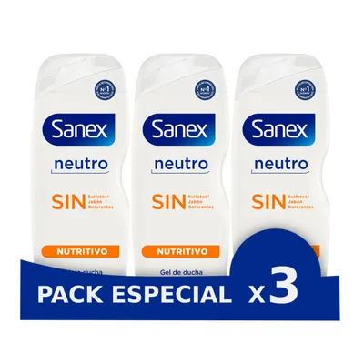 Gel de Ducha Sanex Neutro Nutritivo 600 ml