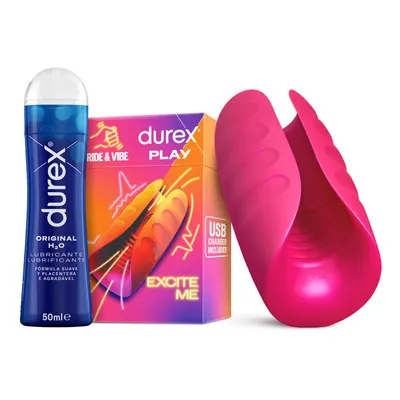 Durex Masturbador de Pene, Vibrante y Suave, RIDE & VIBE + Lubricante Original H2O 50 ml