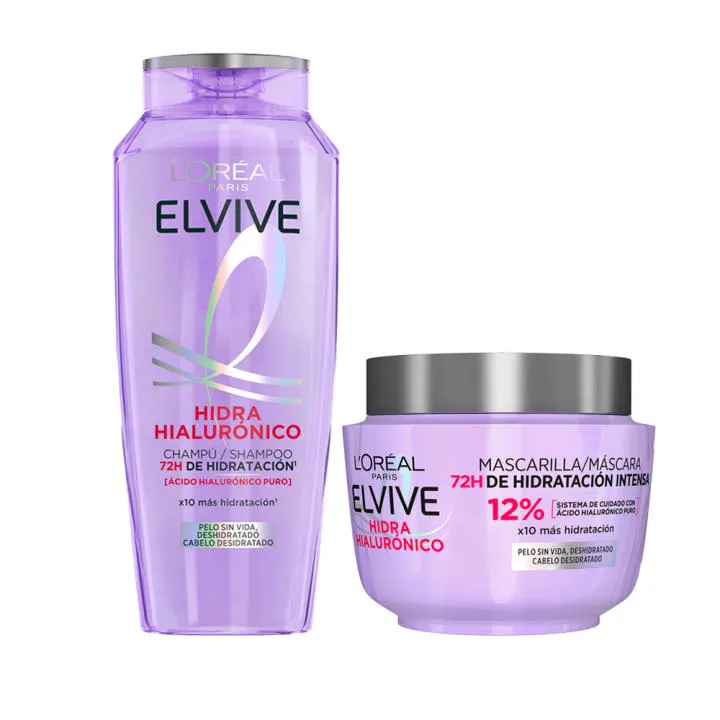 Rutina Capilar Elvive Hidra Hialurónico L'Oréal Paris: Champú y Mascarilla