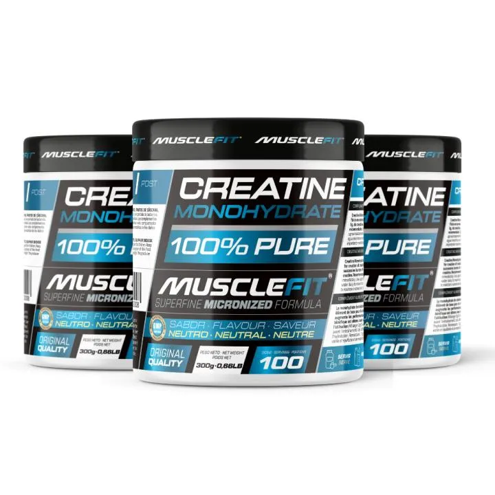 Pack 3 Creatina Monohidrato Micronizada MuscleFit - Súper Ahorro MuscleVip