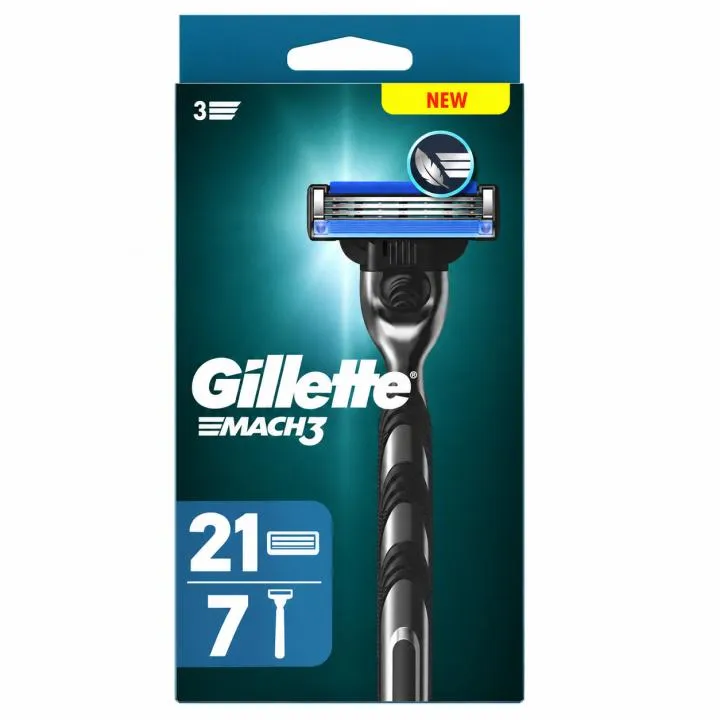 Gillette Mach3: 7 Maquinillas + 21 Recambios de Afeitado de Precisión