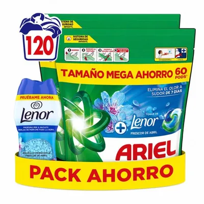Ariel Pods Frescor de Abril (105/120 Lavados) + Perlas 150gr en Miravia