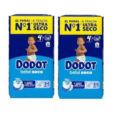 Dodot Bebé-Seco Talla 4 Pañales Pack Ahorro 116 Unidades