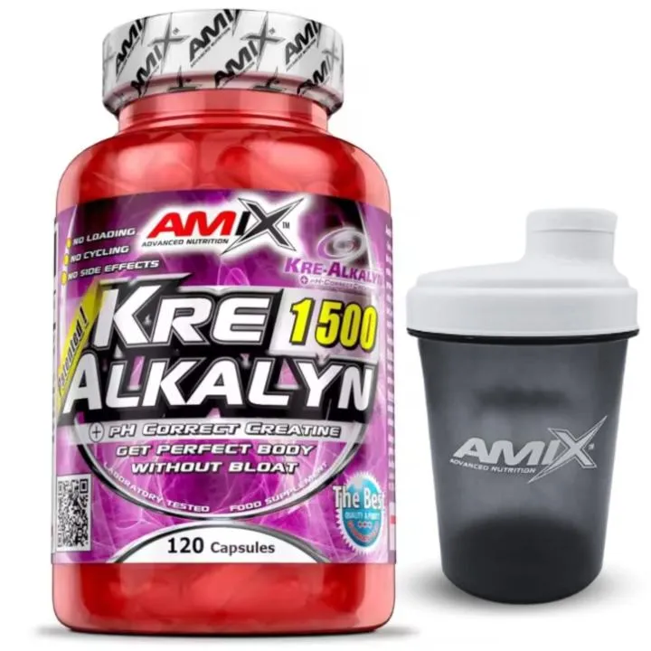 Amix Nutrition Creatina Monohidrato Kre-Alkalyn 150 Cápsulas + Shaker de Regalo