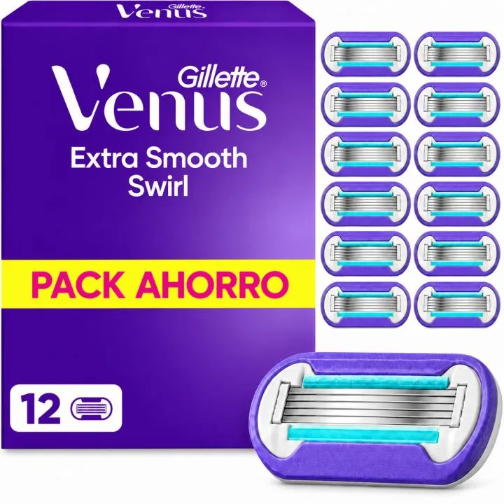 Cuchillas de recambio Gillette Venus Deluxe Smooth Swirl (12 unidades)