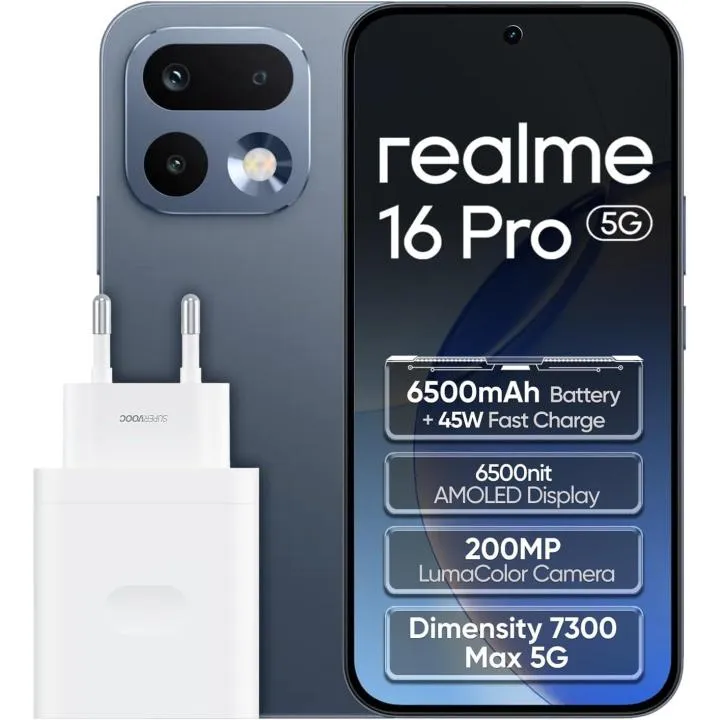 realme 16 Pro 5G Smartphone: Cámara 200MP, Pantalla 144Hz y Batería 6500mAh