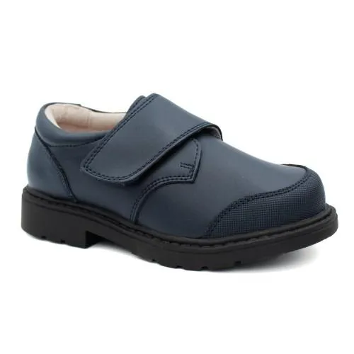 Zapatos colegiales de piel BUBBLE KIDS 1496 con velcro para niño