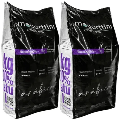 Mogorttini - Pack 2 Kilos Café en Grano Espresso Selección Arábicas Calidad Superior