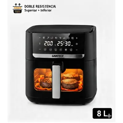 GAVATECH Freidora de Aire 8L 1800W con Doble Resistencia y Ventana