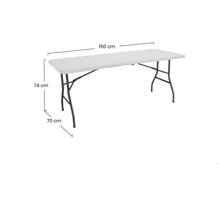 Mesa Plegable Nyana Home de Resina Reforzada 180cm para Exterior y Eventos