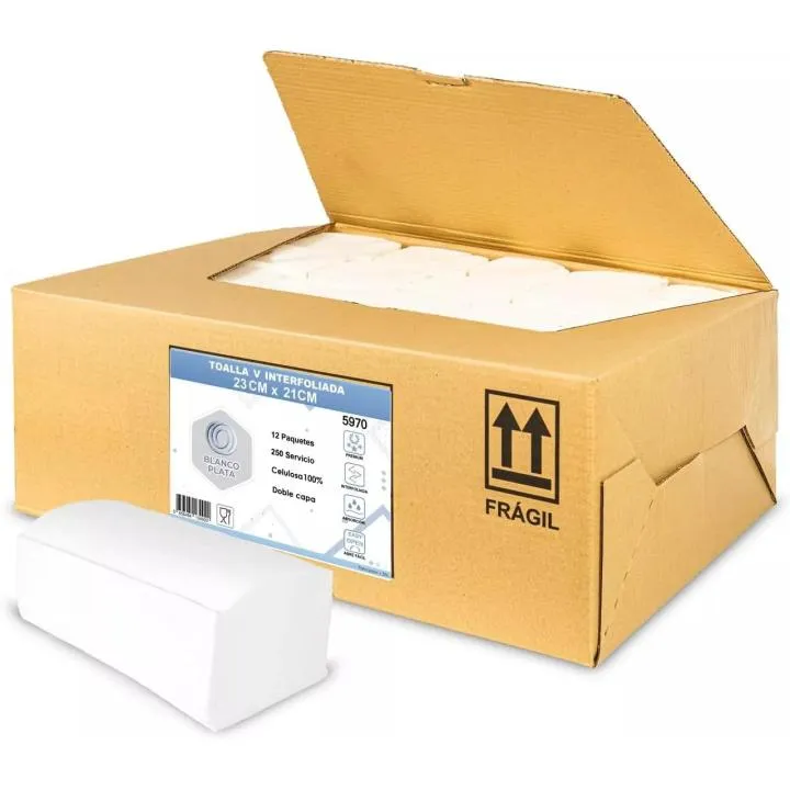Toalla Papel Secamanos Zig Zag Blancoplata 2 Capas (3000 Unidades)