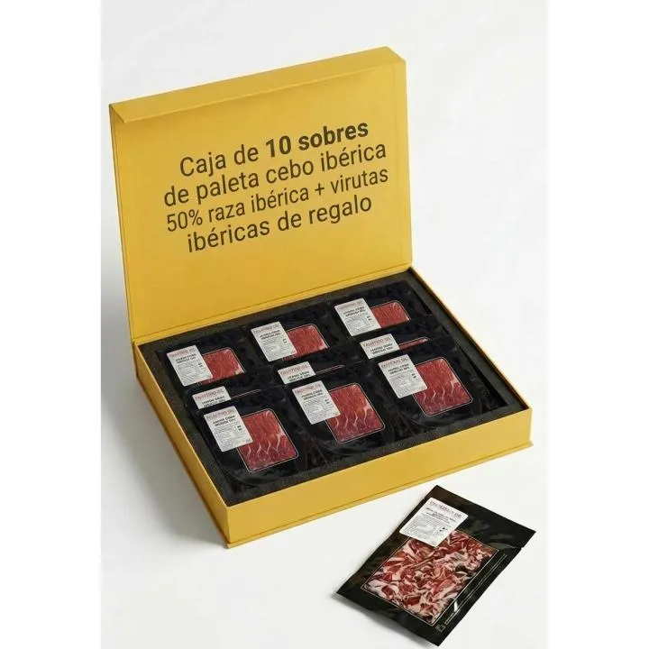 Lote Paleta Cebo Ibérica Fasutino Gil: 10 Sobres 100g + Regalo Virtuas Ibéricas 200g