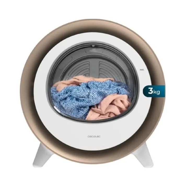 Secadora Compacta Cecotec Bolero DressCode Dry 3500V Gold 3kg - 8 Programas, Clase A