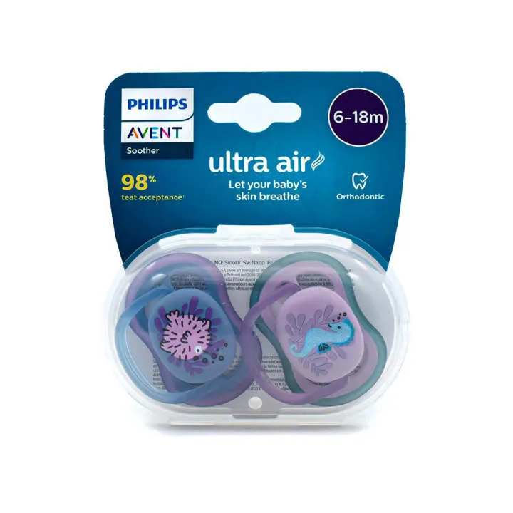 Philips Avent Chupete Silicona Ultra Air 6-18 meses Niña (2 Unidades)