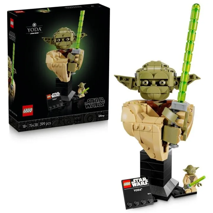 LEGO Star Wars 75438 Busto de Yoda con Espada Láser Verde