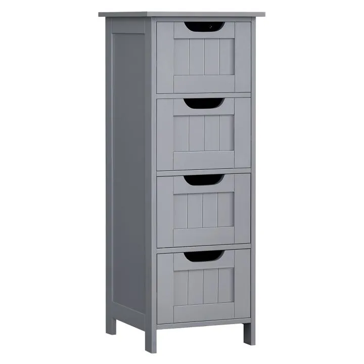VASAGLE Armario de Baño Moderno con 4 Cajones - Almacenamiento Versátil 30x30x82 cm