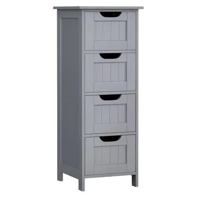 VASAGLE Armario de Baño Moderno con 4 Cajones - Almacenamiento Versátil 30x30x82 cm