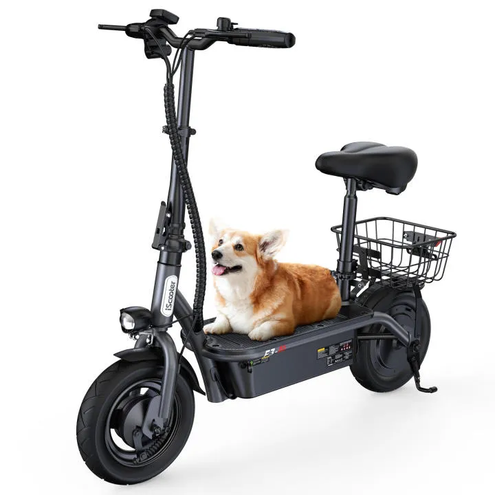 Patinete Eléctrico Plegable iScooter F3 con Asiento para Adultos
