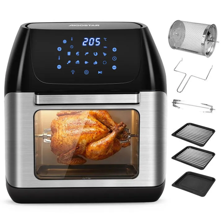 Aigostar Freidora de Aire 12L con Horno, 1500W y 9 Programas Táctiles