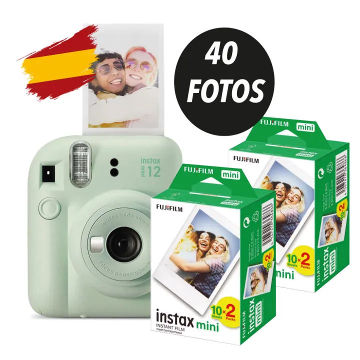 Pack Cámara instantánea Instax mini 12 con 40 fotos