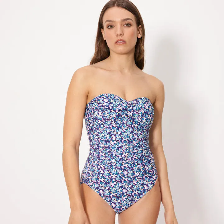 Bañador reductor bandeau alta compresión liberty azul copa B