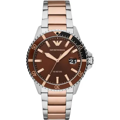 Armani Reloj Hombre Analógico Cuarzo con Correa de Acero inoxidable