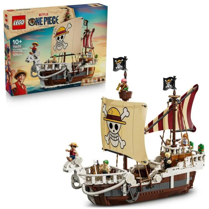 LEGO 75639 One Piece: Going Merry, Barco Pirata con 5 Minifiguras y Detalles de Serie Netflix