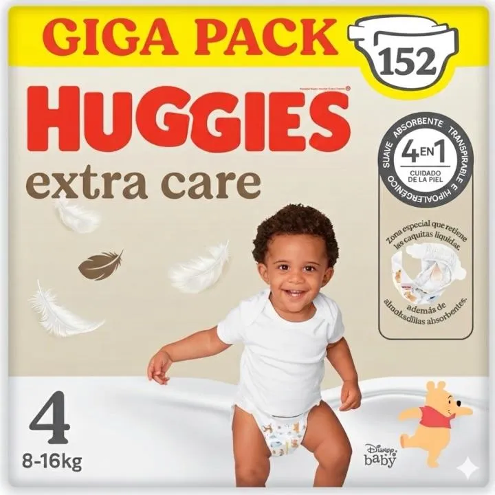 Huggies Extra Care Pañales Bebé Mega Pack