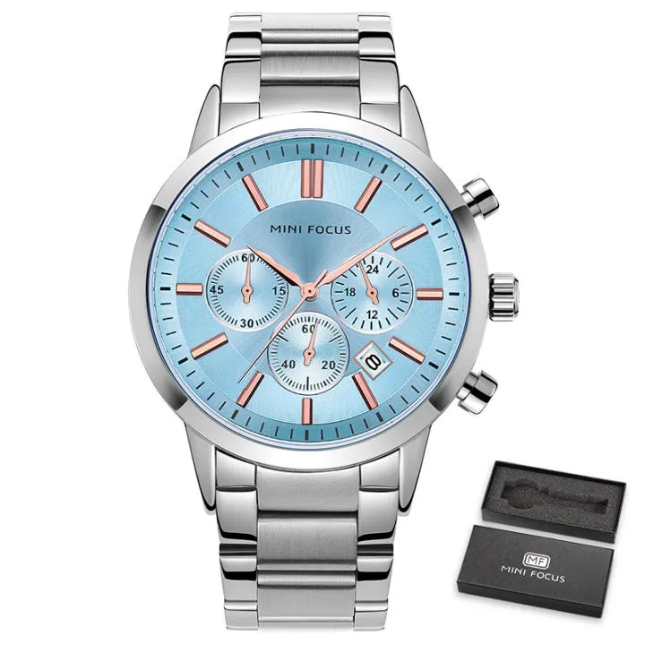 Reloj de Hombre Clásico – Acero Inoxidable, Resistente al Agua, Estilo Business Casual