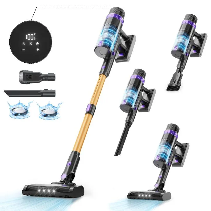 Aspiradora Inalámbrica PrettyCare V900 Potente con Pantalla LED