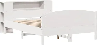 Cama con estantería vidaXL de madera maciza