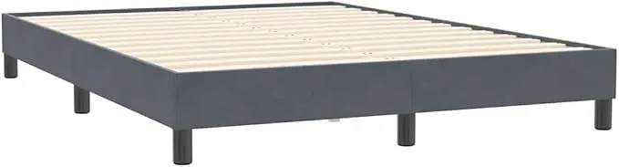 Cama Box Spring vidaXL Terciopelo Gris Oscuro 140x210 cm