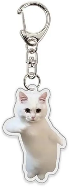 Llavero de Gato Transparente Divertido y Resistente