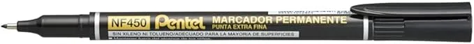 Pentel - Marcador permanente con punta de aguja extrafina de larga duración y tinta de color negro pack x 12 units