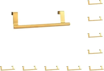 Lote de 10 Toalleros para Armario de Acero Inoxidable (23.5 cm, Dorado)