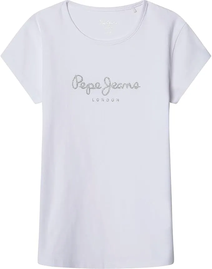 Pepe Jeans London Hana Glitter N Camisa de algodón de Ajuste Regular para niños