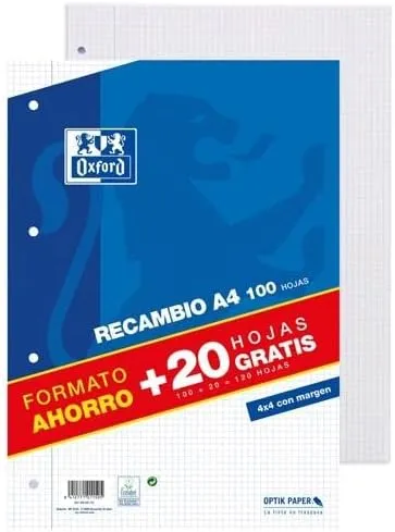 Oxford Classic - Paquete de 120 hojas sueltas retractilado